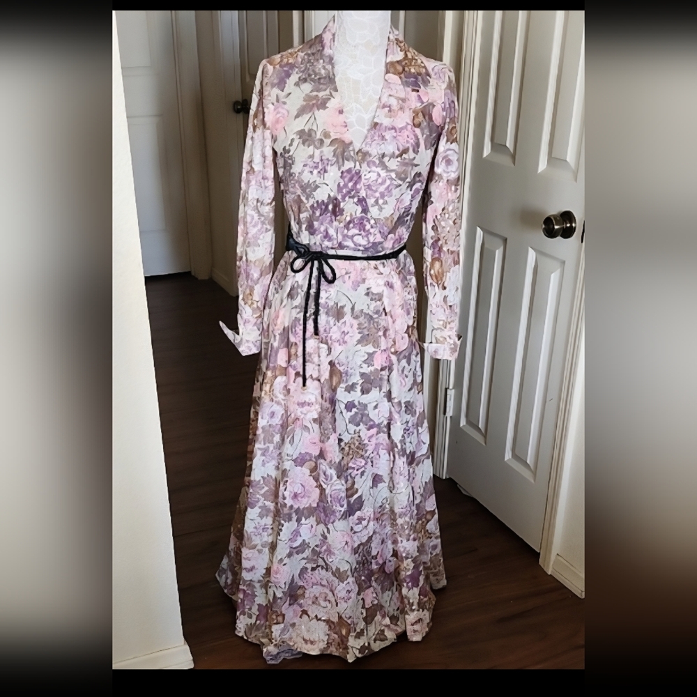RARE Serbin Designed By Muriel Ryan Vintage 70's Hostess Wrap Gown Size M (?)